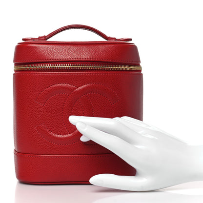 Chanel Caviar Vanity Cosmetic Case Red 2 of 13