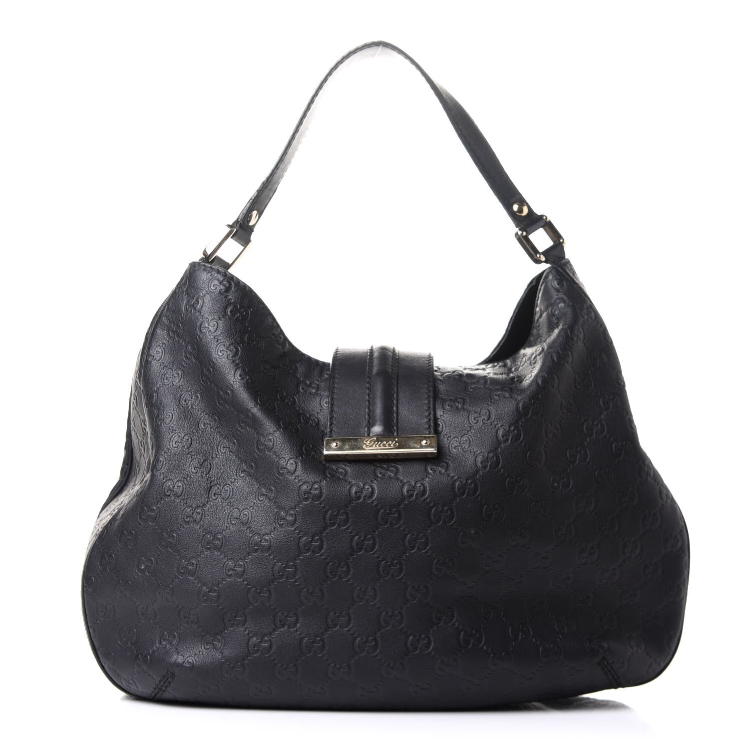 Gucci Guccissima Large New Ladies Web Hobo Black 1 of 14