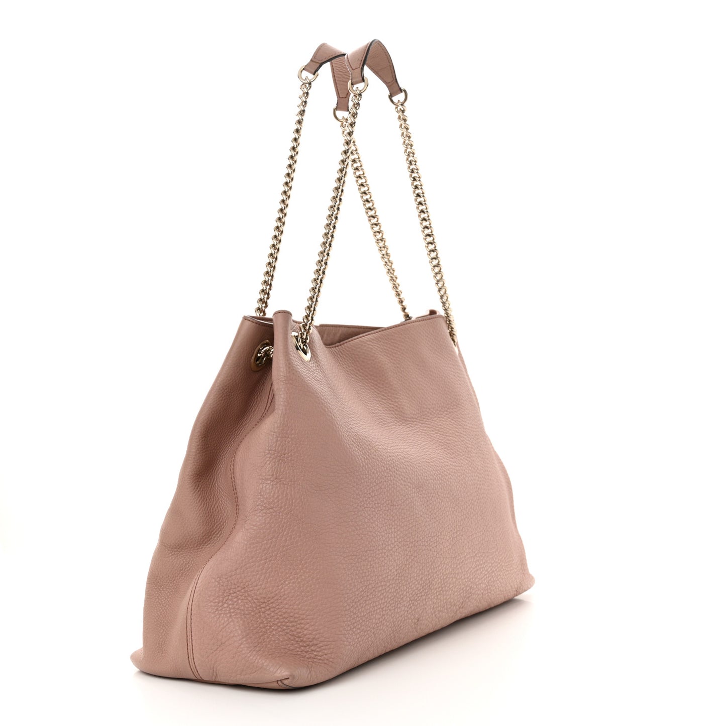 Pebbled Calfskin Large Soho Chain Shoulder Bag Dark Cipria