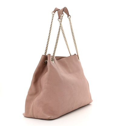 Gucci Pebbled Calfskin Large Soho Chain Shoulder Bag Dark Cipria 3 of 18