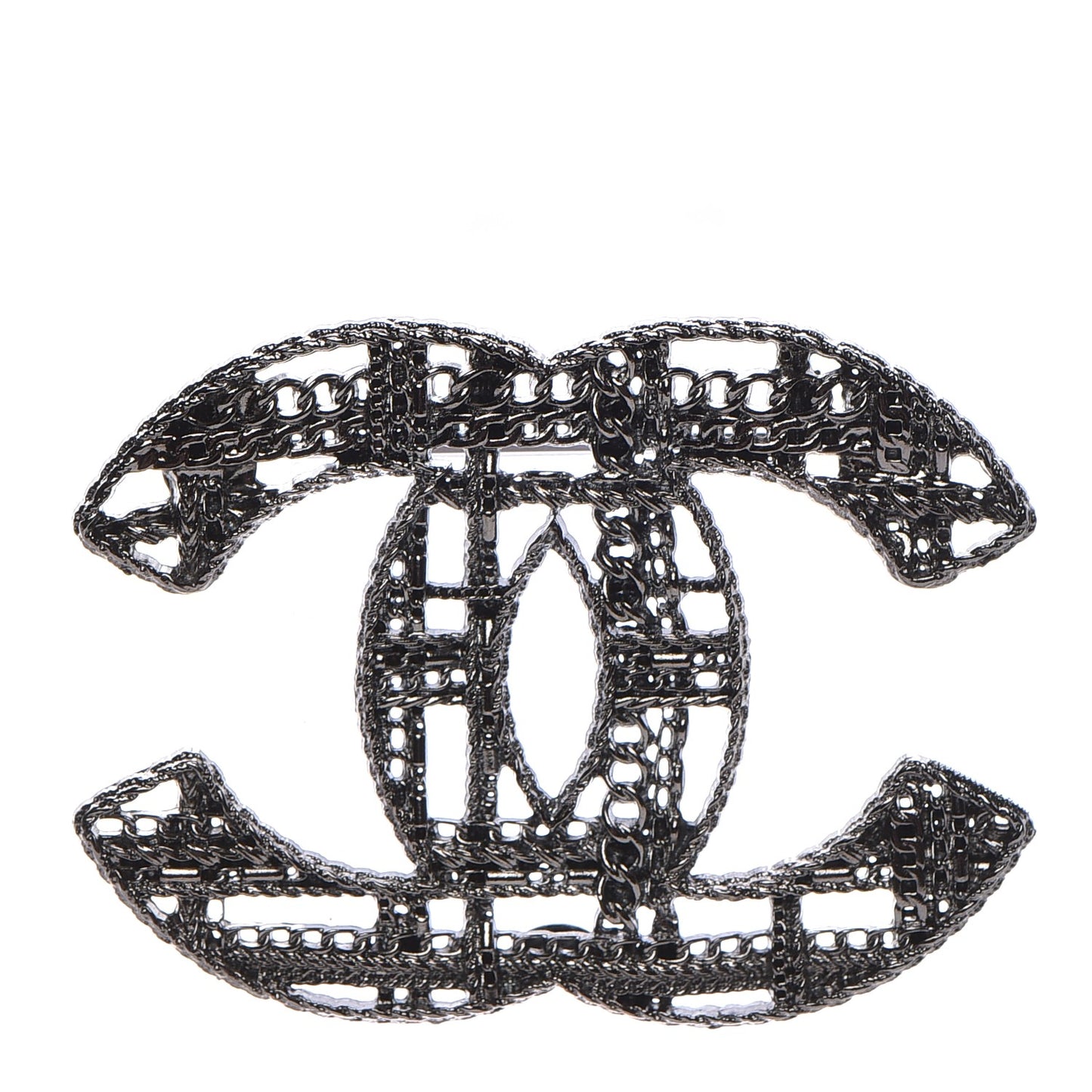 Ruthenium Chain CC Brooch