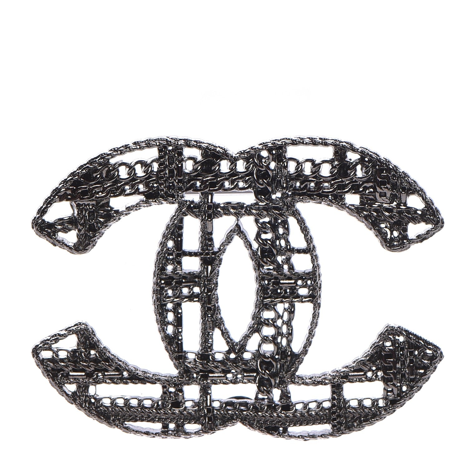Chanel Ruthenium Chain CC Brooch 1 of 5