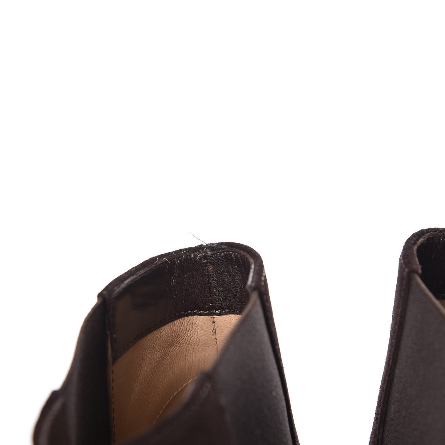 Suede Patent Cap Toe Short Boots 38.5 Brown