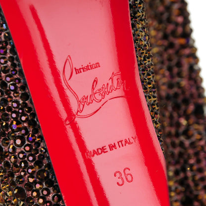 Christian Louboutin Crystal Suede Burma Daffodile Strass 160 Pumps 36 Plum 6 of 8