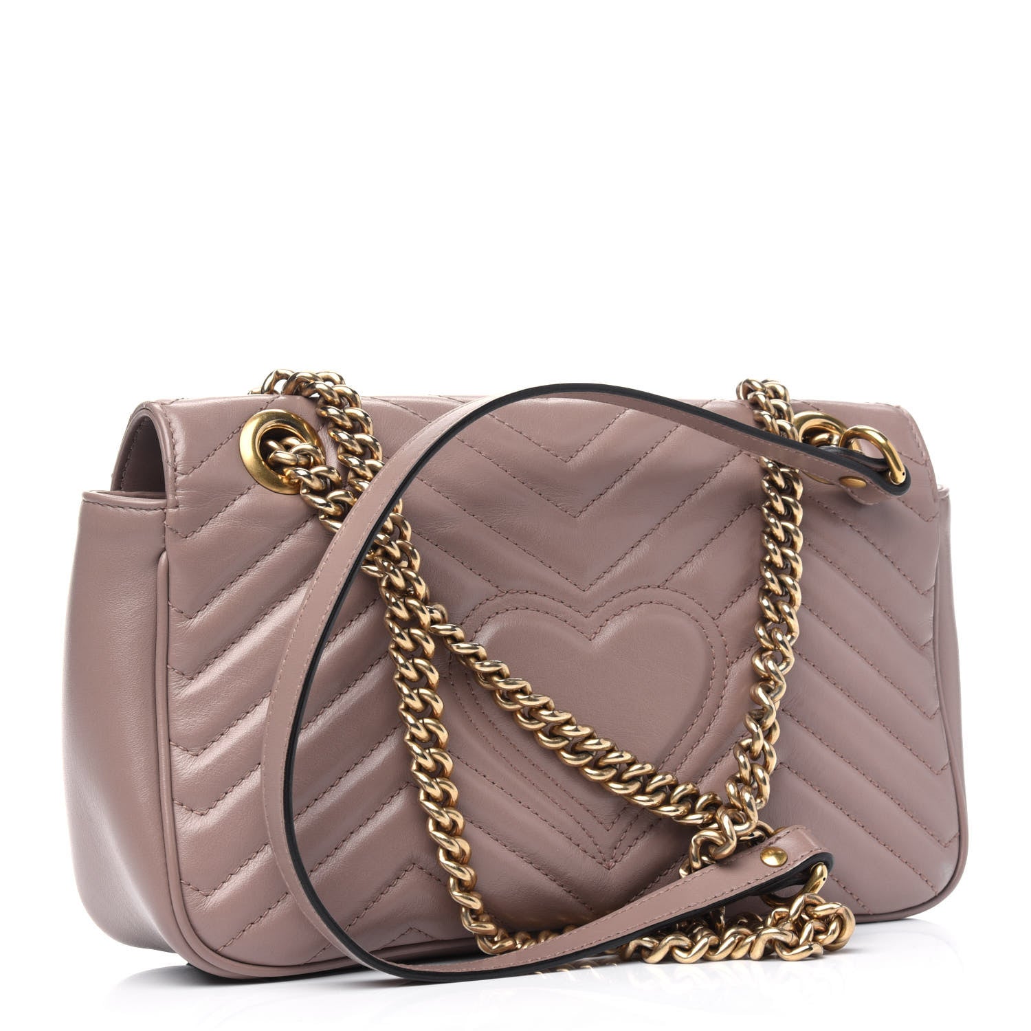 Gucci Calfskin Matelasse Small GG Marmont Shoulder Bag Porcelain Rose 3 of 13