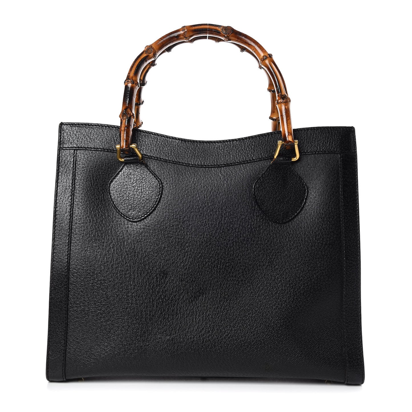 Calfskin Bamboo Top Handle Tote Black