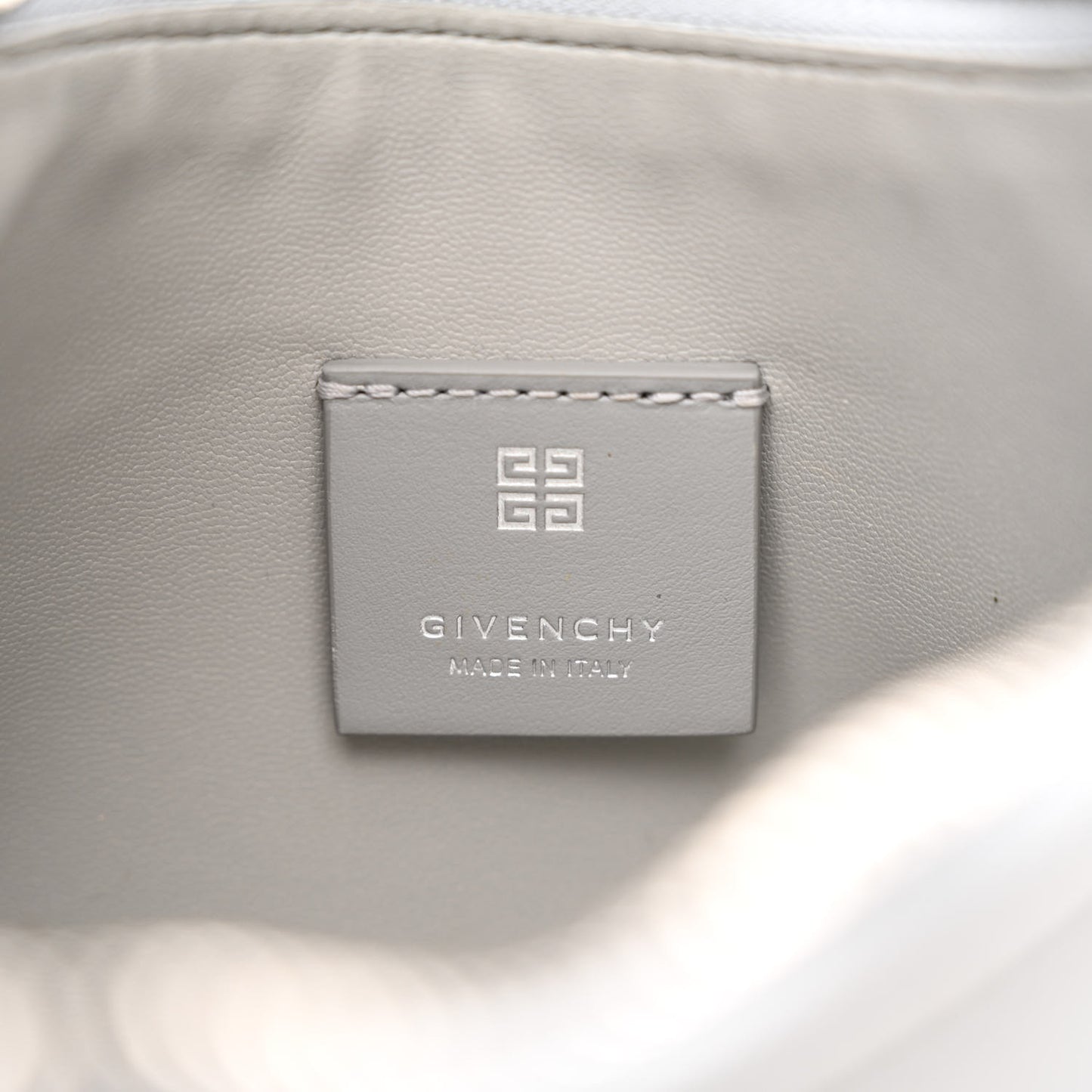 Smooth Calfskin Small Moon Cut Out Shoulder Bag Grey