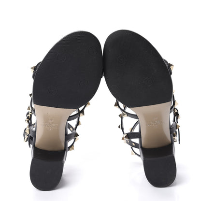 Valentino Garavani Calfskin Rockstud 60mm City Sandals 36 Black 5 of 9