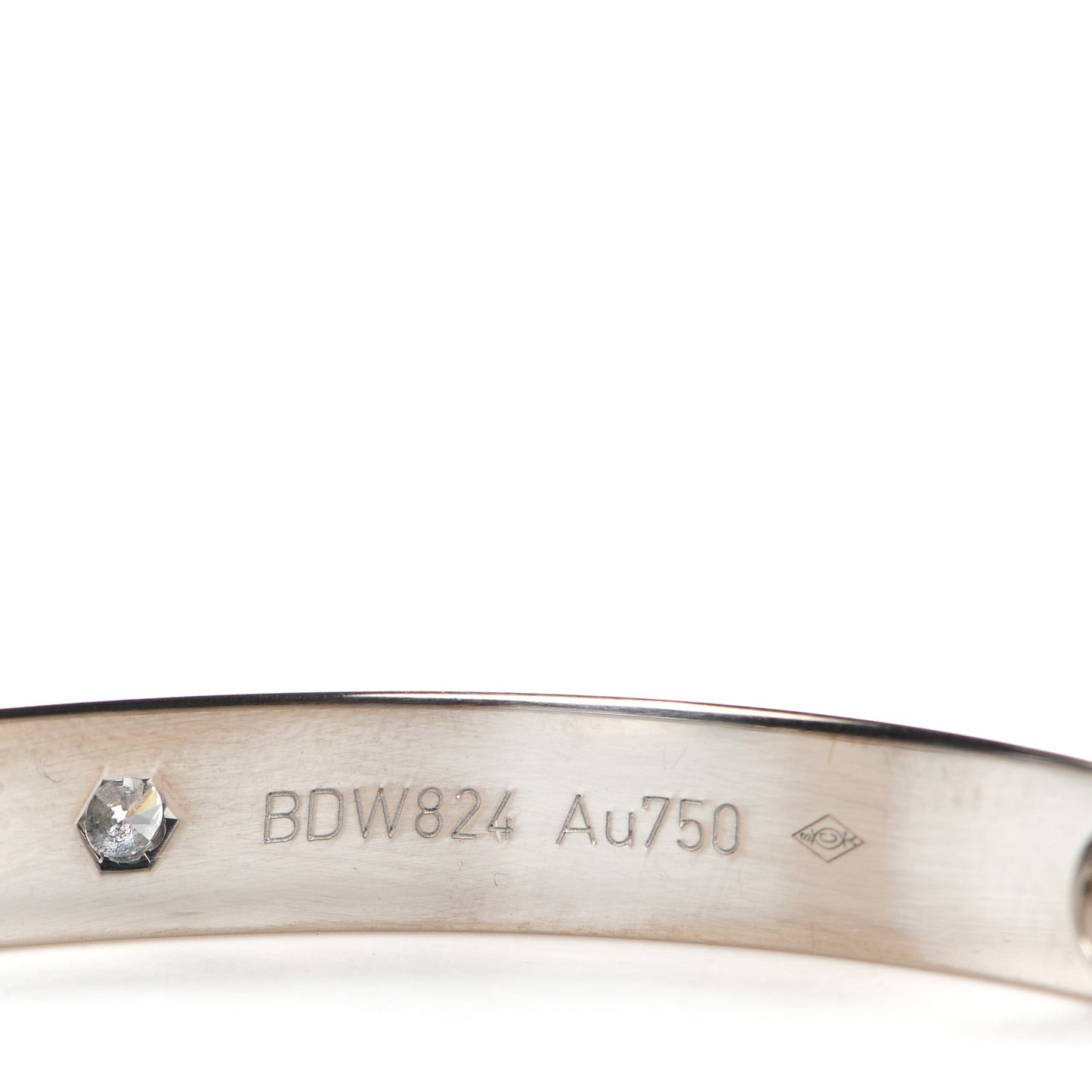 18K White Gold 4 Diamond LOVE Bracelet 17