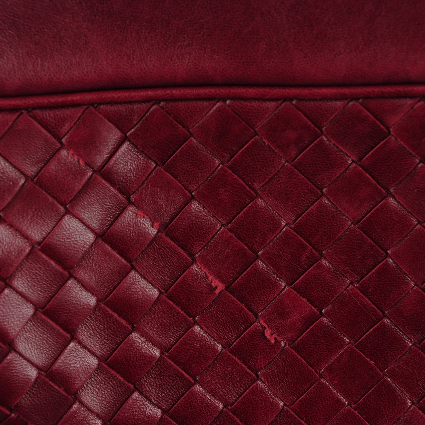 Nappa Intrecciato Satchel Red