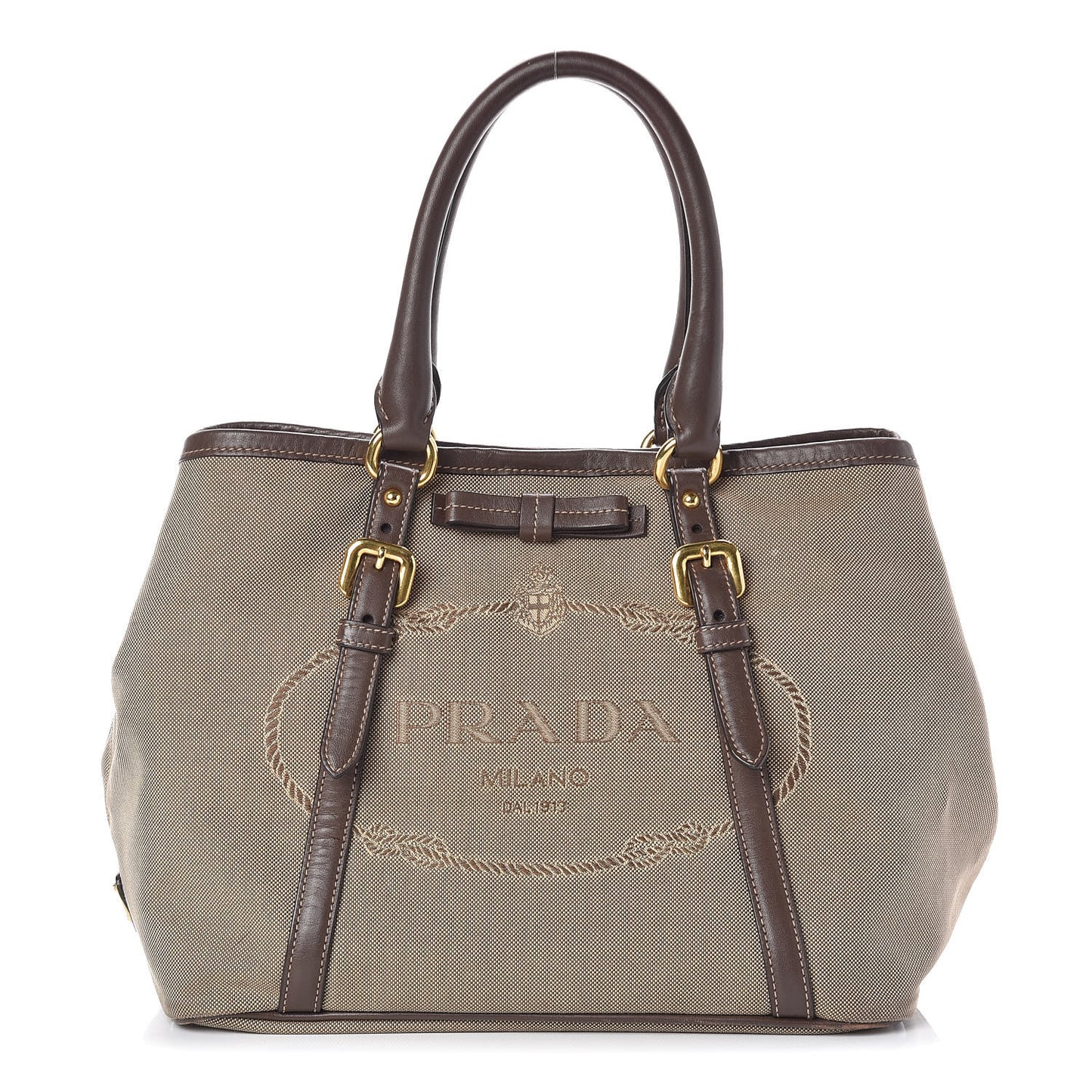 Jacquard Logo Tote Brown