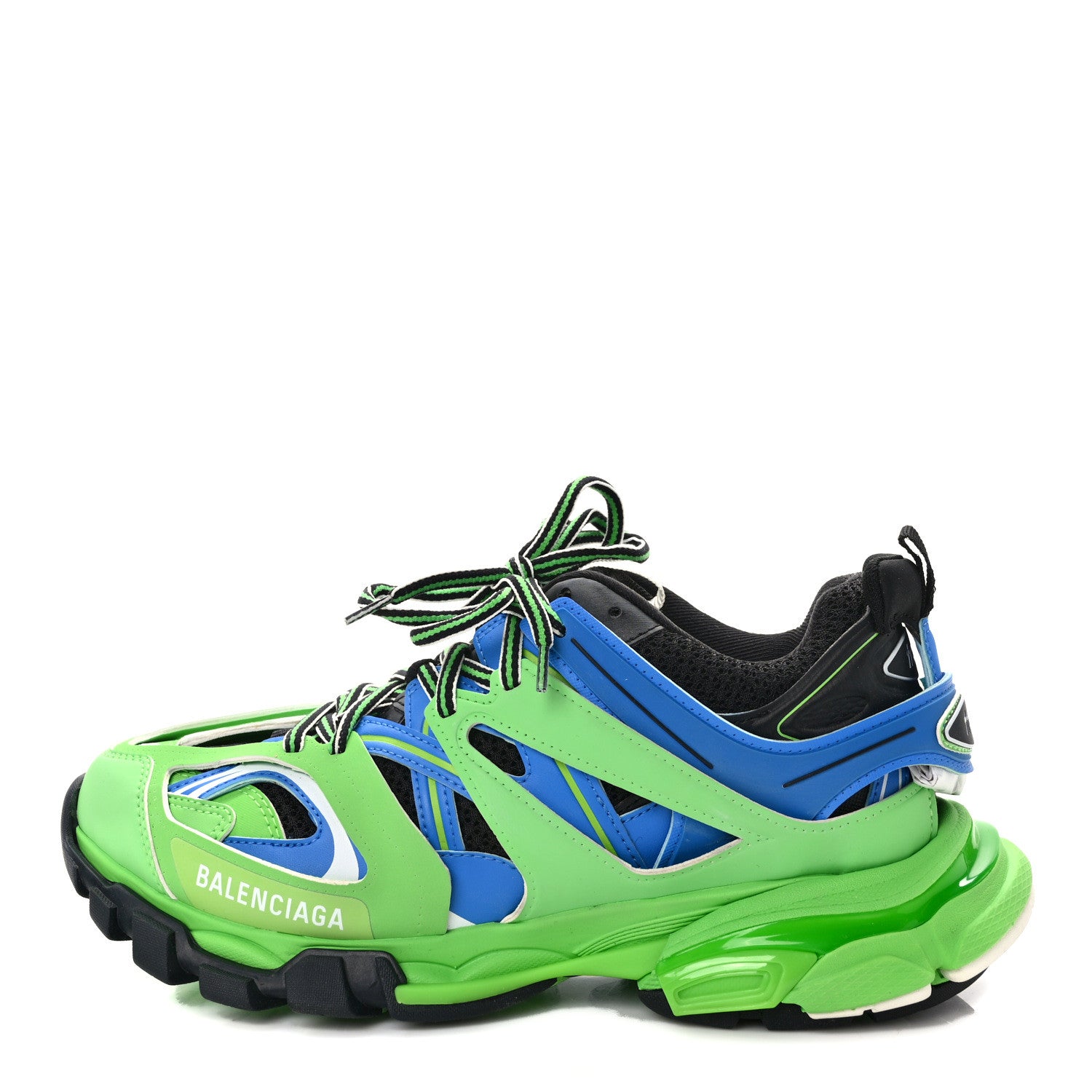 Balenciaga Mesh Nylon Metallic Fabric Womens Track Sneakers 40 Blue ...