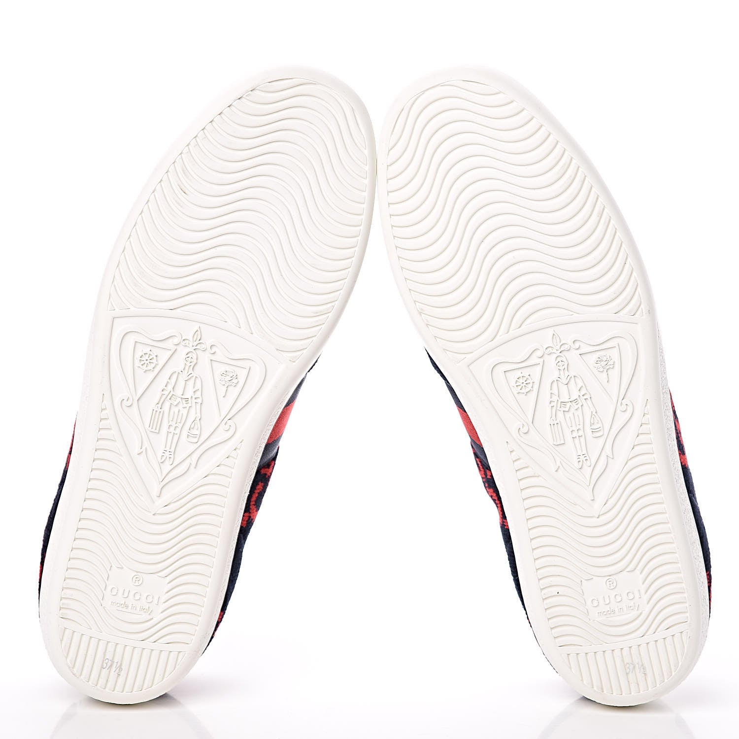 Gucci Terry Cloth GG Monogram Web Womens Ace Sneakers 37.5 Blue Red 5 of 9
