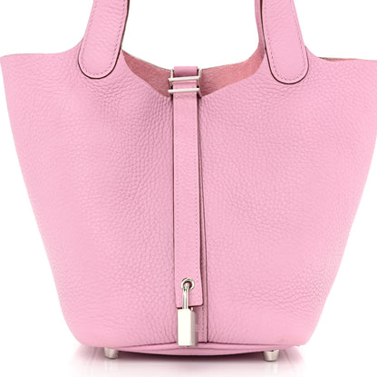 Hermes Taurillon Clemence Picotin Lock 18 PM Mauve Sylvestre 8 of 11