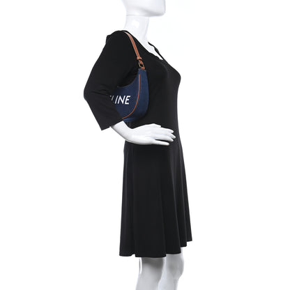 Celine Denim Ava Shoulder Bag Navy Tan 2 of 9