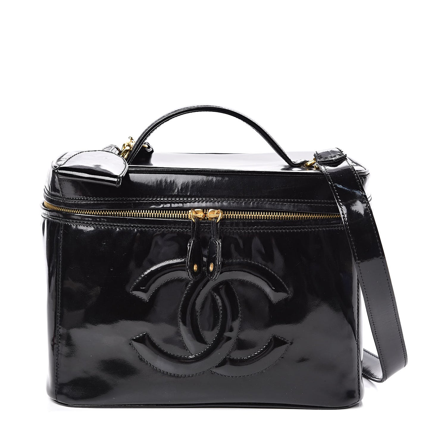 Patent Vanity Cosmetic Case Black