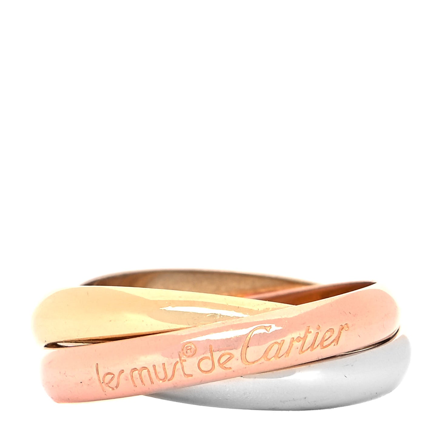 18K Pink Yellow White Gold Les Must De Cartier Trinity Ring 60 9