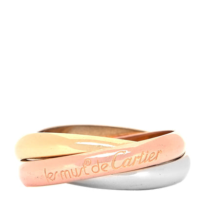 Cartier 18K Pink Yellow White Gold Les Must De Cartier Trinity Ring 60 9 1 of 5