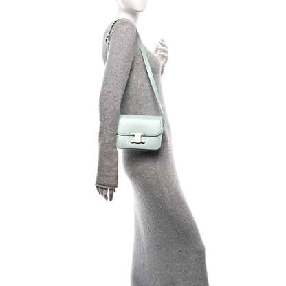 Celine Shiny Calfskin Teen Triomphe Light Aqua 2 of 10