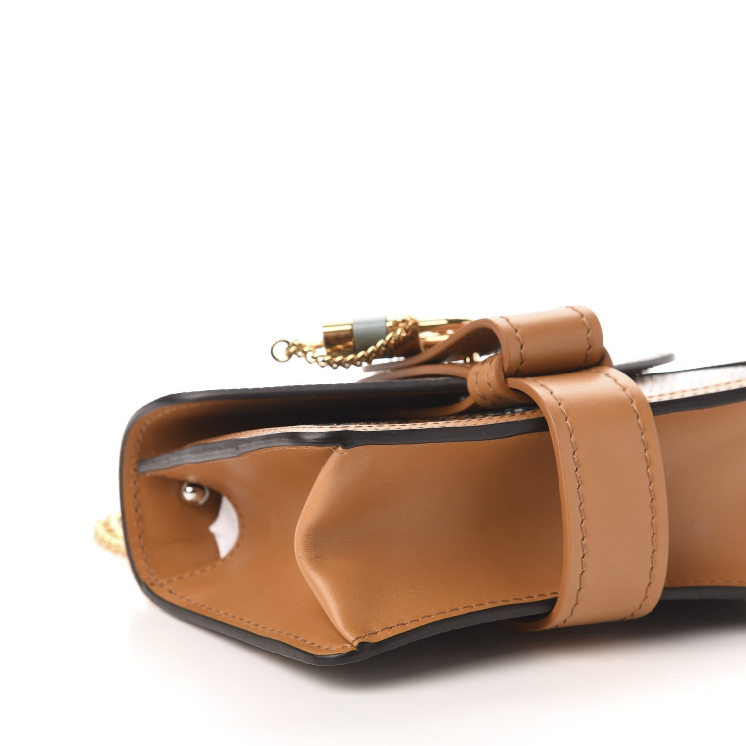 Chloe Python Embossed Shiny Calfskin Mini Aby Chain Shoulder Bag Faded Blue 8 of 10