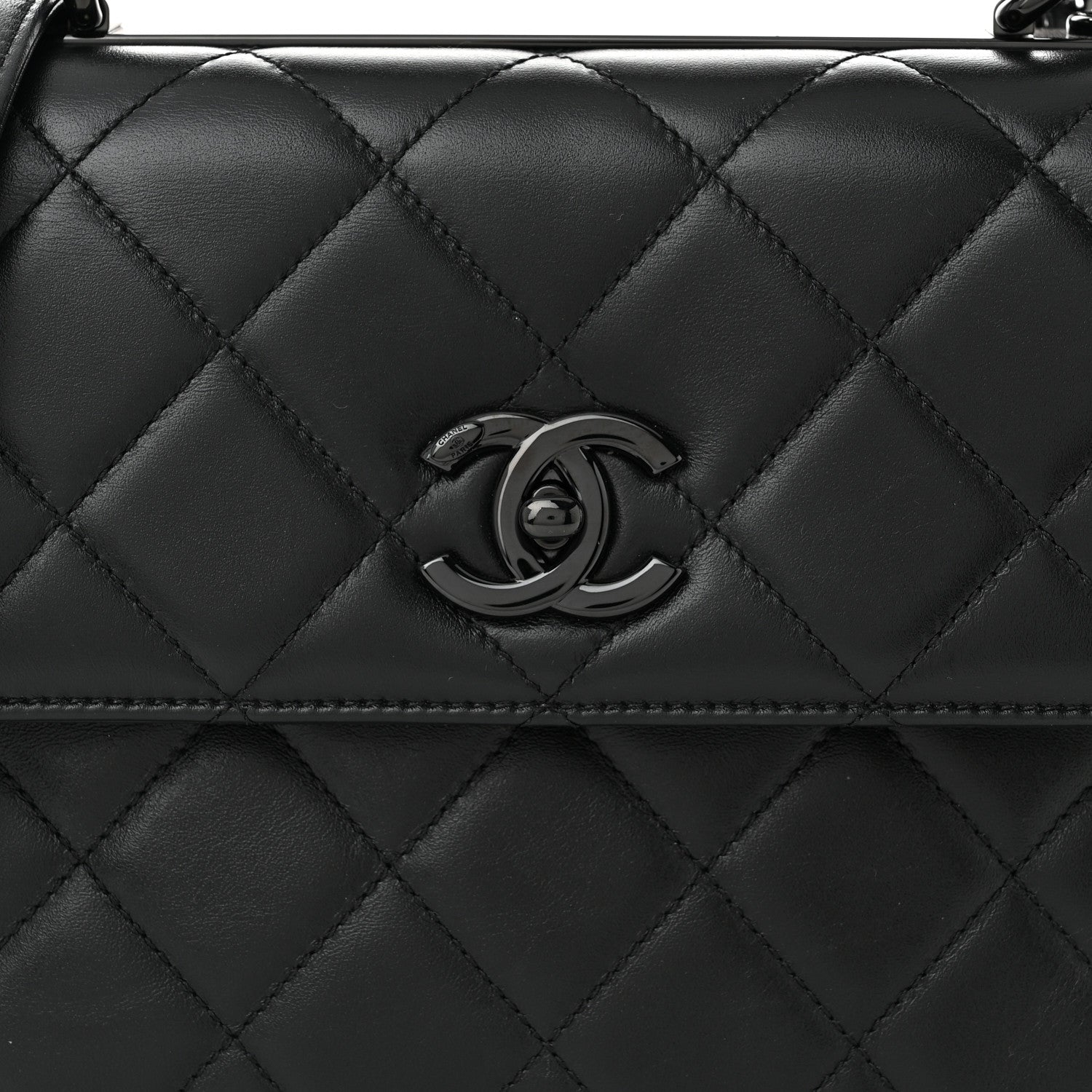 Chanel Lambskin Quilted Small Trendy CC Dual Handle Flap Bag So Black 8 of 10