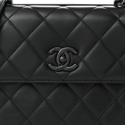 Chanel Lambskin Quilted Small Trendy CC Dual Handle Flap Bag So Black 8 of 10