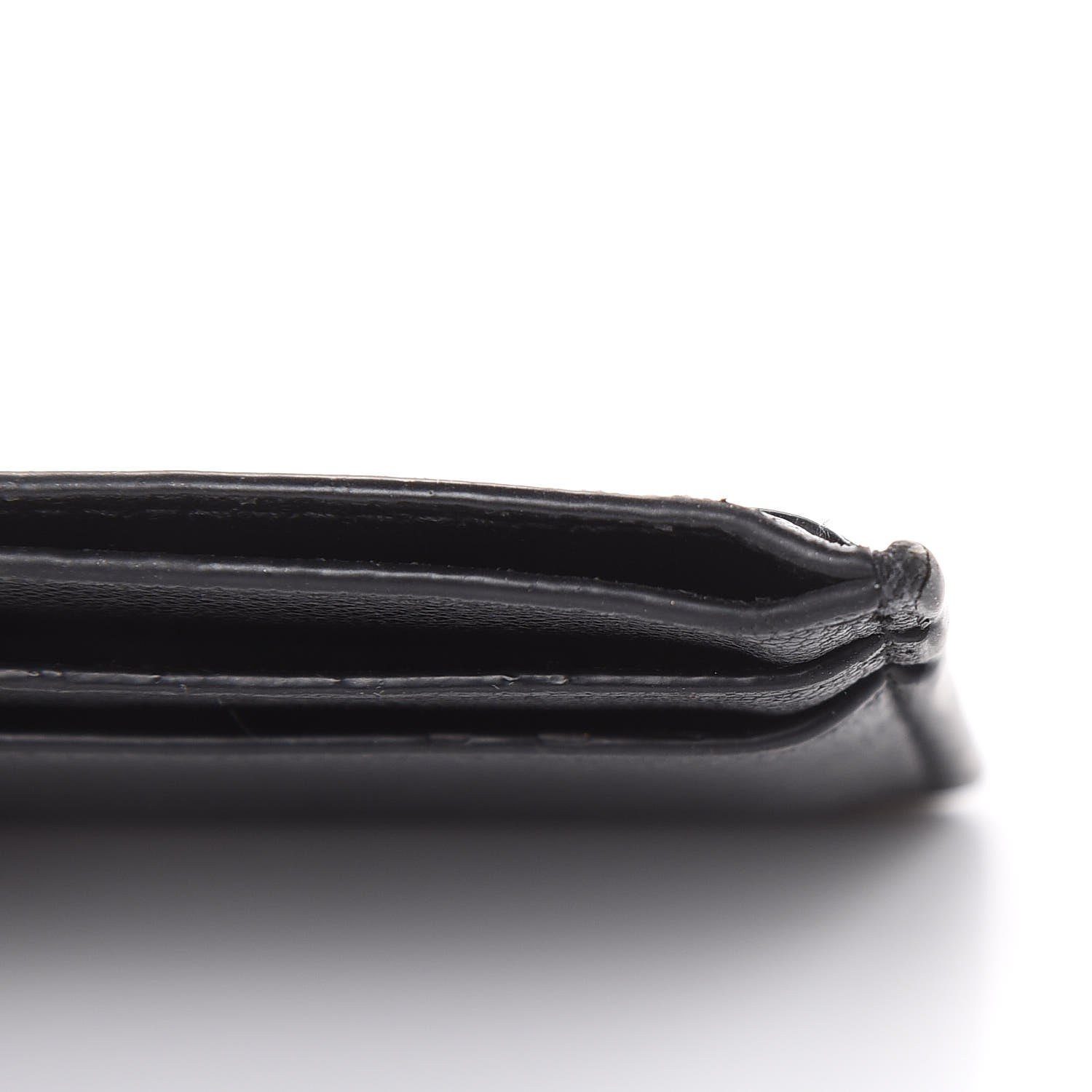 Saint Laurent Calfskin Lip Embroidered Credit Card Case Black 8 of 9