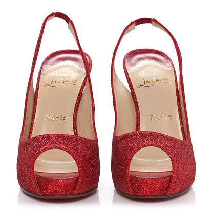 Christian Louboutin Glitter No Prive 120 Pumps 38.5 Red 4 of 15