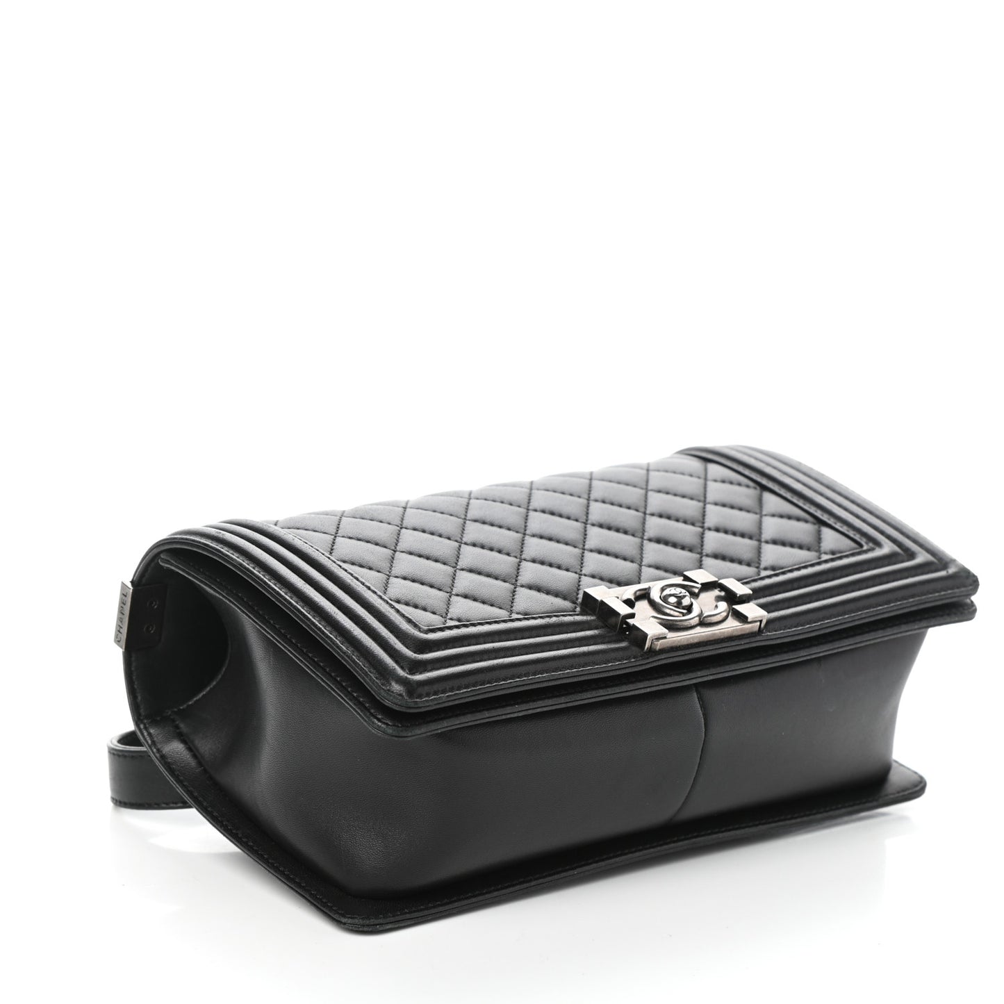Lambskin Quilted Medium Boy Flap Black