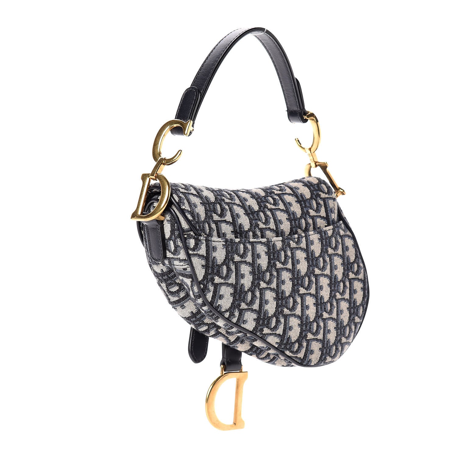 Christian Dior Oblique Mini Saddle Bag Blue 3 of 11