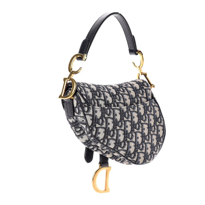 Christian Dior Oblique Mini Saddle Bag Blue 3 of 11