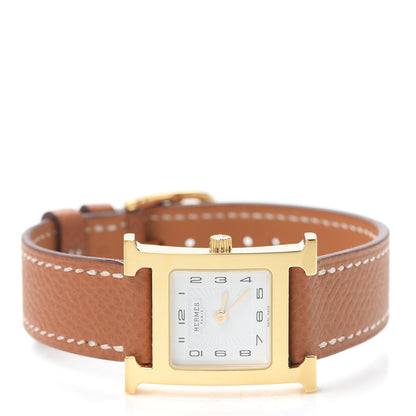 Hermes Stainless Steel Epsom 21mm Heure H Hour Quartz Watch Gold 2 of 5