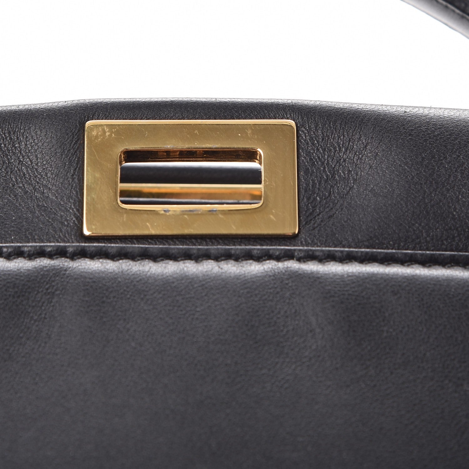 Fendi Nappa Mini Peekaboo Iconic Satchel Black 9 of 9