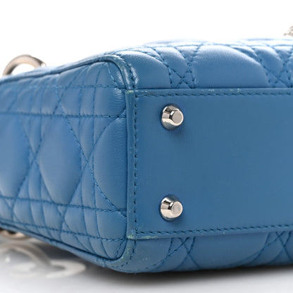 Christian Dior Lambskin Cannage Mini Lady Dior Blue 8 of 11