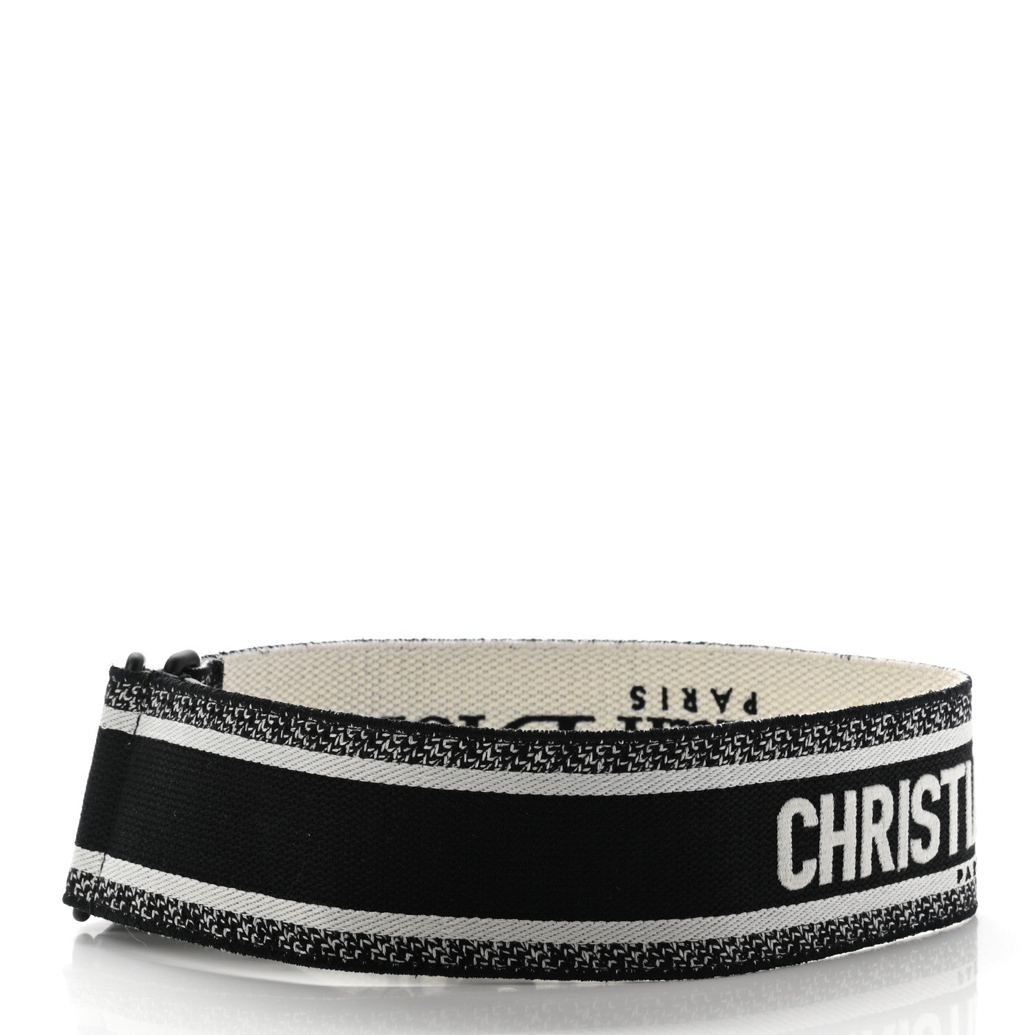 Christian Dior Canvas Embroidered Shoulder Strap Black Ultramatte 2 of 7