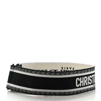 Christian Dior Canvas Embroidered Shoulder Strap Black Ultramatte 2 of 7