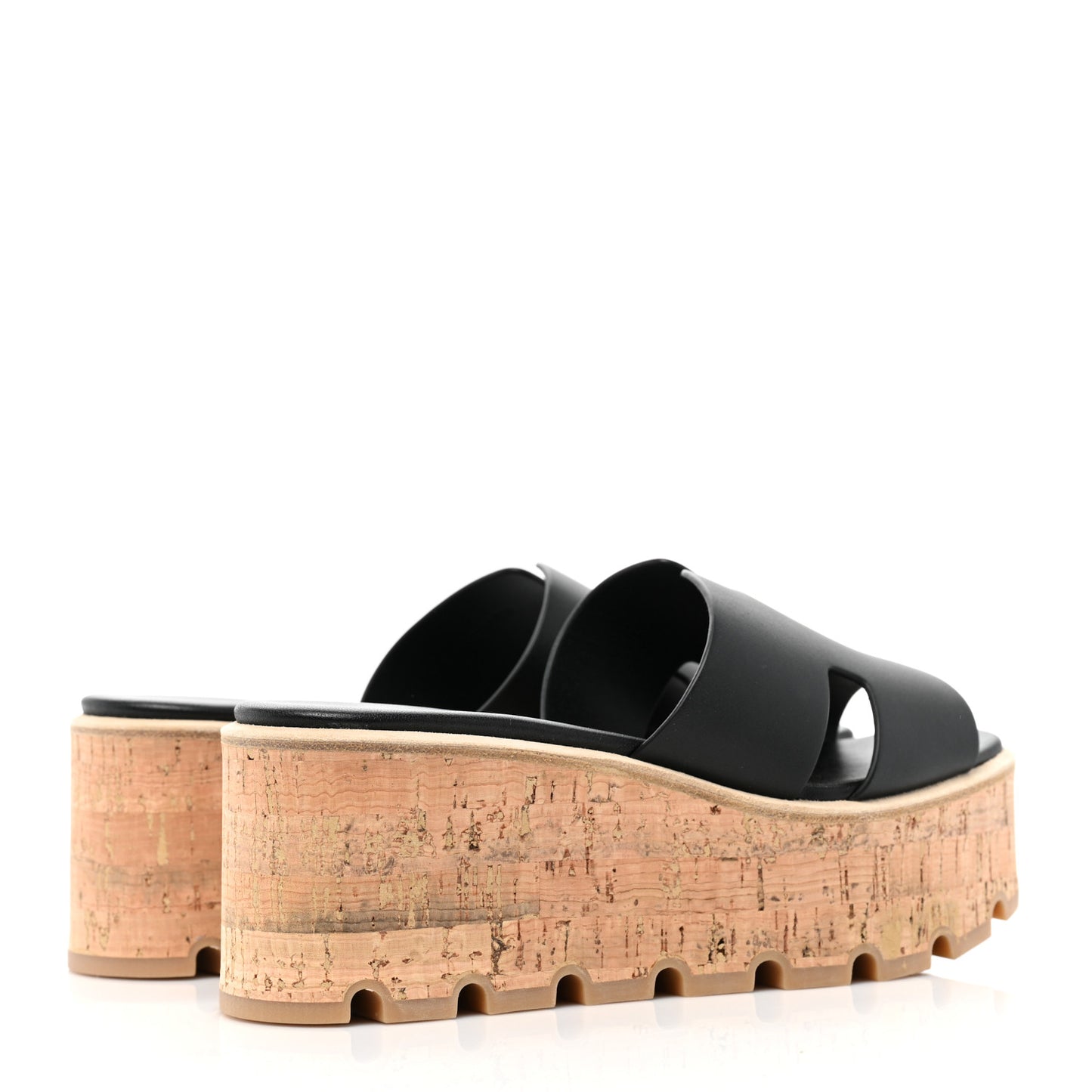 Calfskin Cork Eze 30 Sandals 35 Black