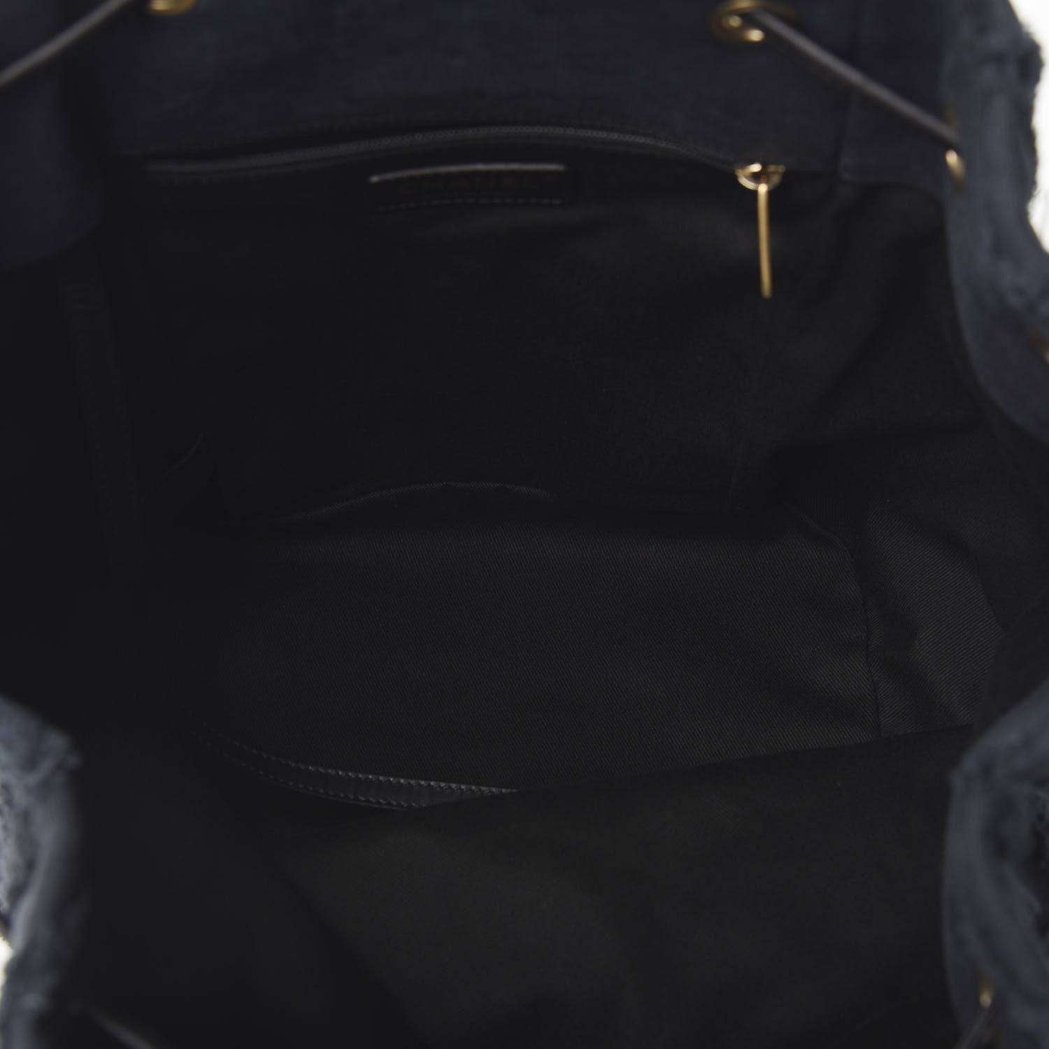 Chanel Canvas Chevron Cuba Patchwork Backpack Navy Blue 4 of 9