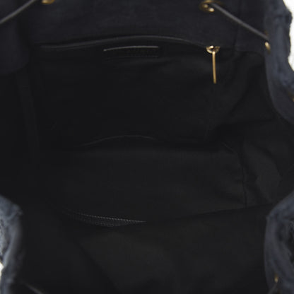 Chanel Canvas Chevron Cuba Patchwork Backpack Navy Blue 4 of 9