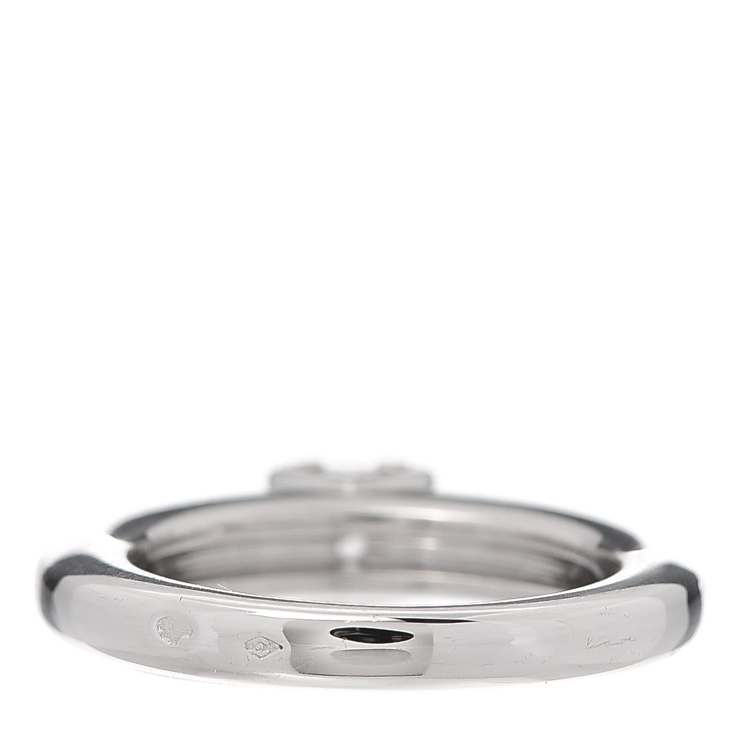 Cartier 18K White Gold Diamond .28ct C De Cartier Solitaire Ring 50 5.25 3 of 5