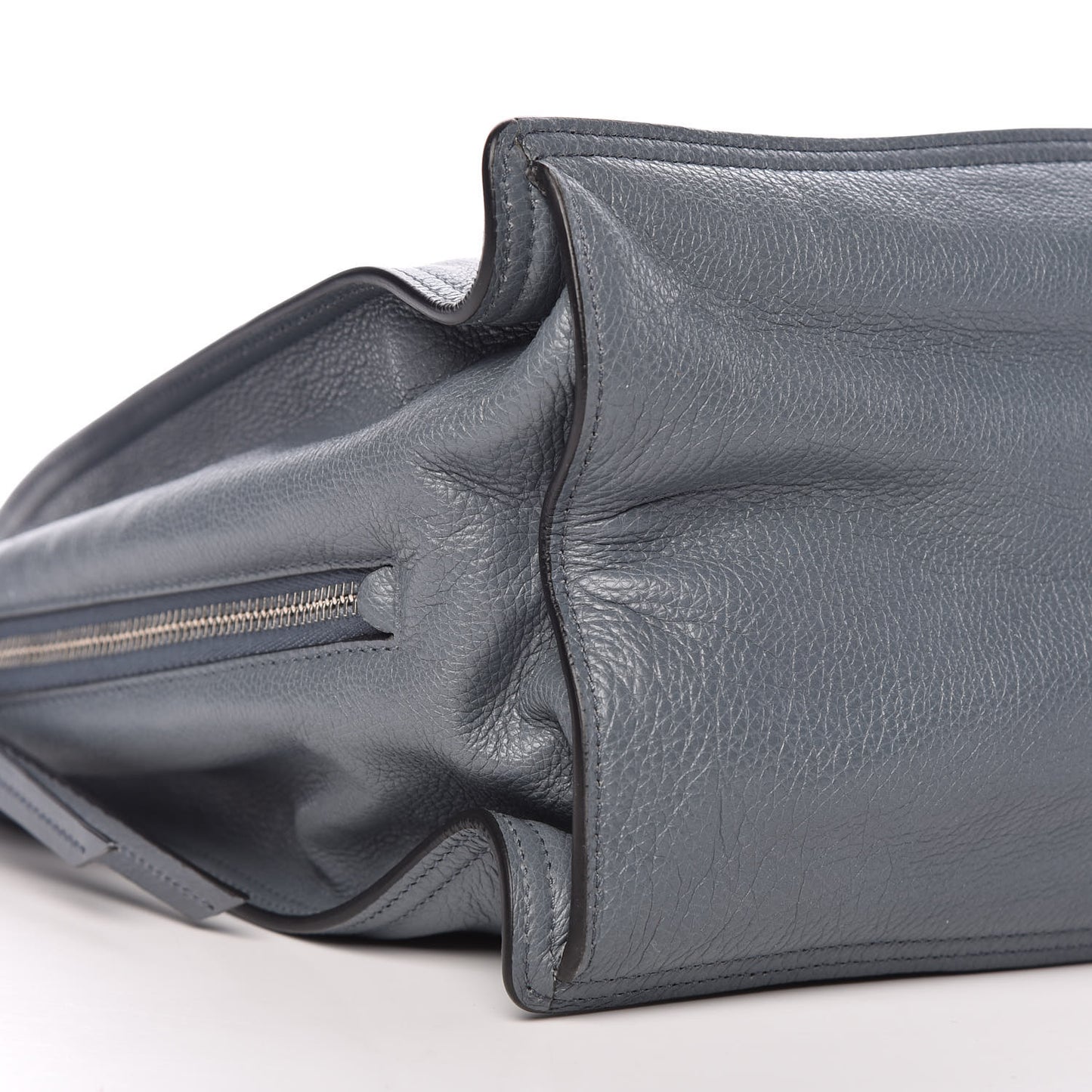 Glace Calfskin Etiquette Shopping Bag Marine Astrale
