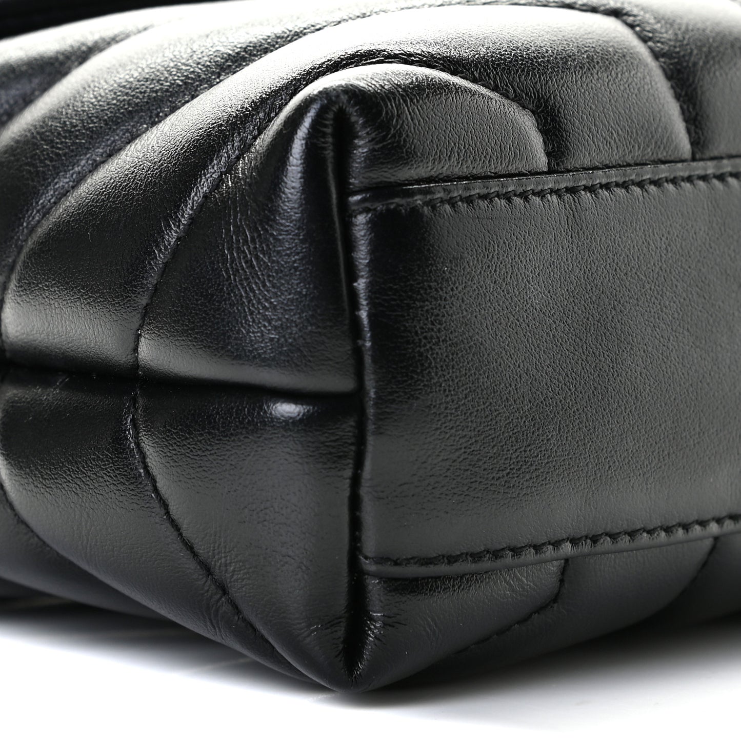Calfskin Y Quilted Monogram Toy Loulou Crossbody Bag Black