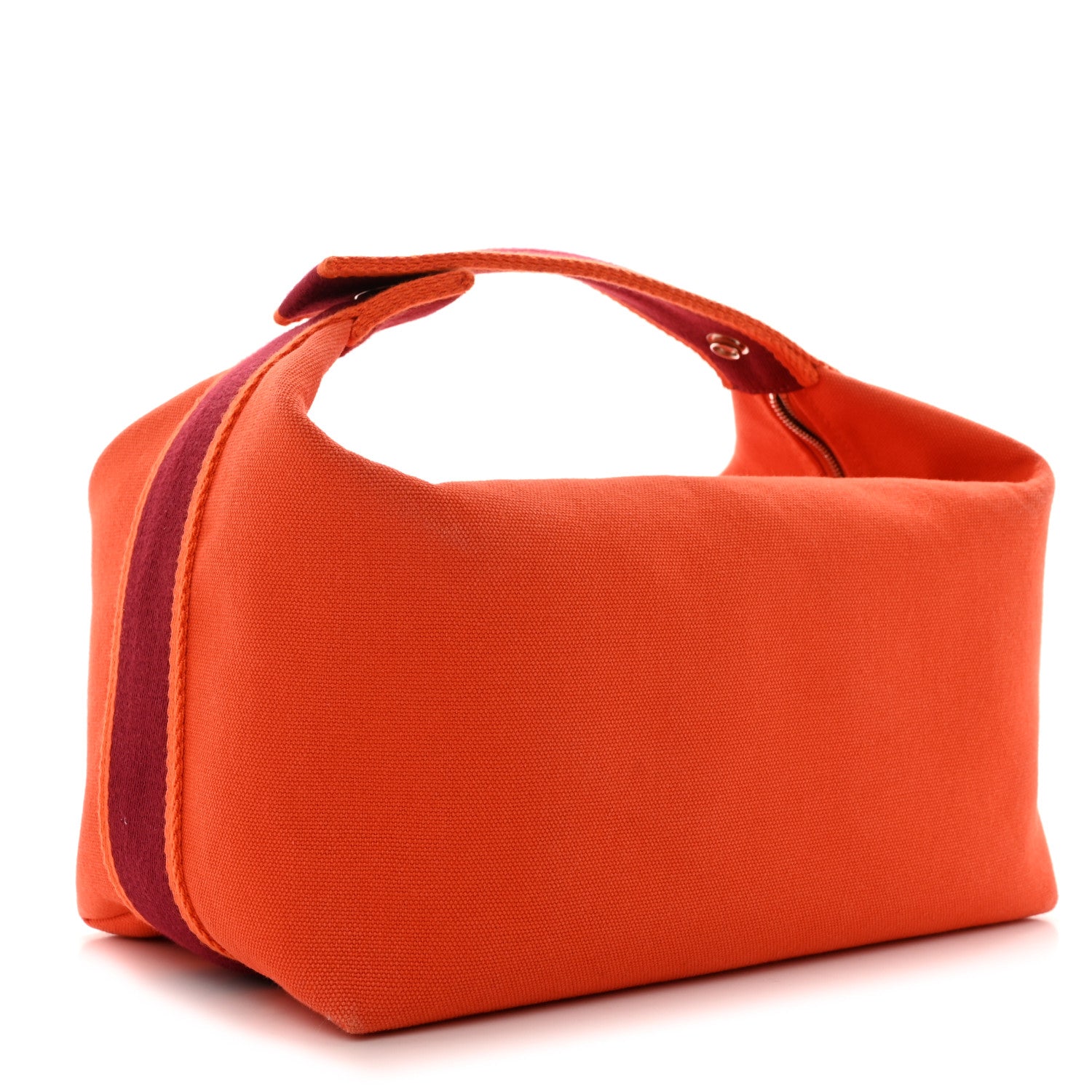 Hermes Canvas Large Bride-A-Brac Pouch Orange Feu Burgundy 3 of 7