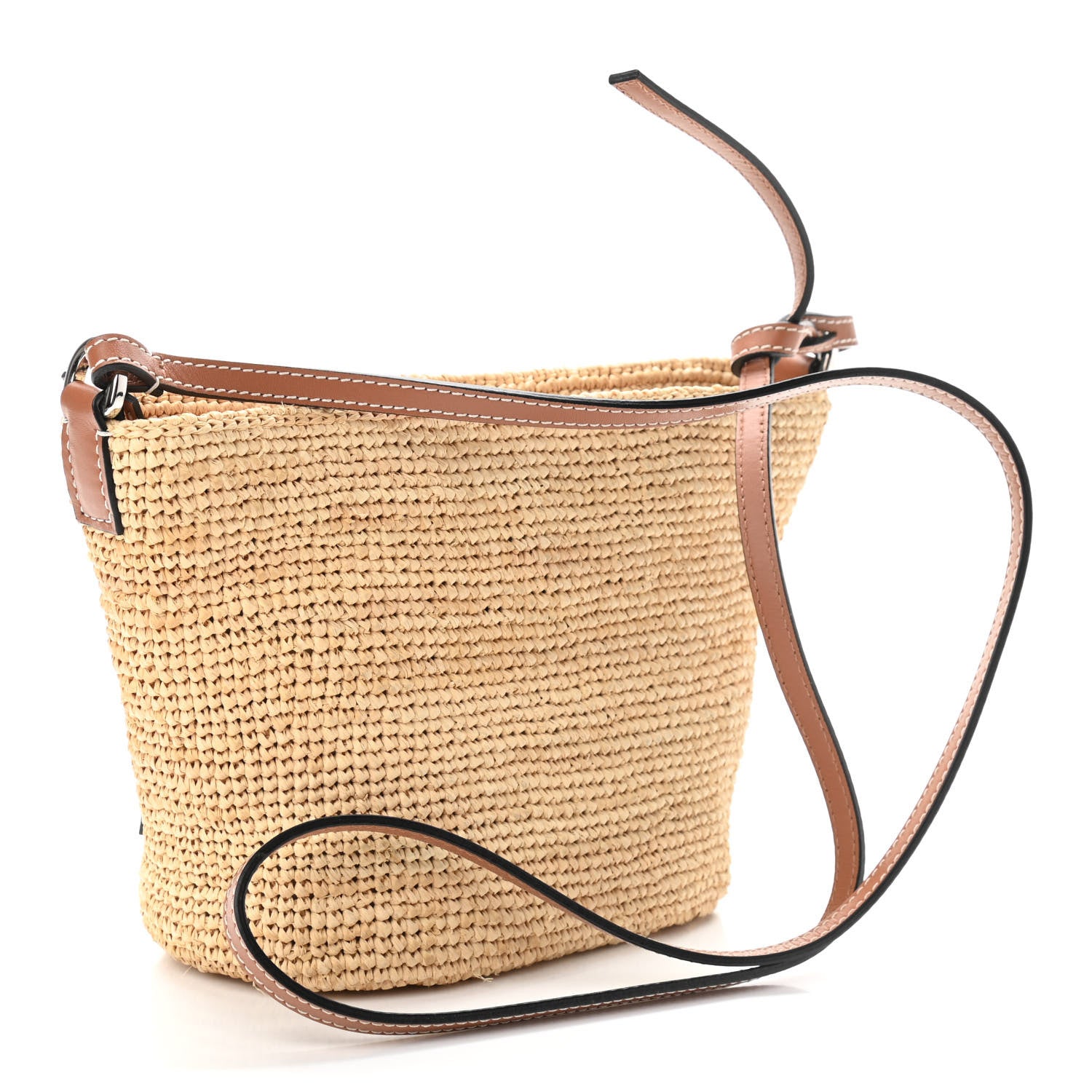 Loewe Calfskin Raffia Paulas Ibiza Pochette Bag Natural Tan 3 of 10