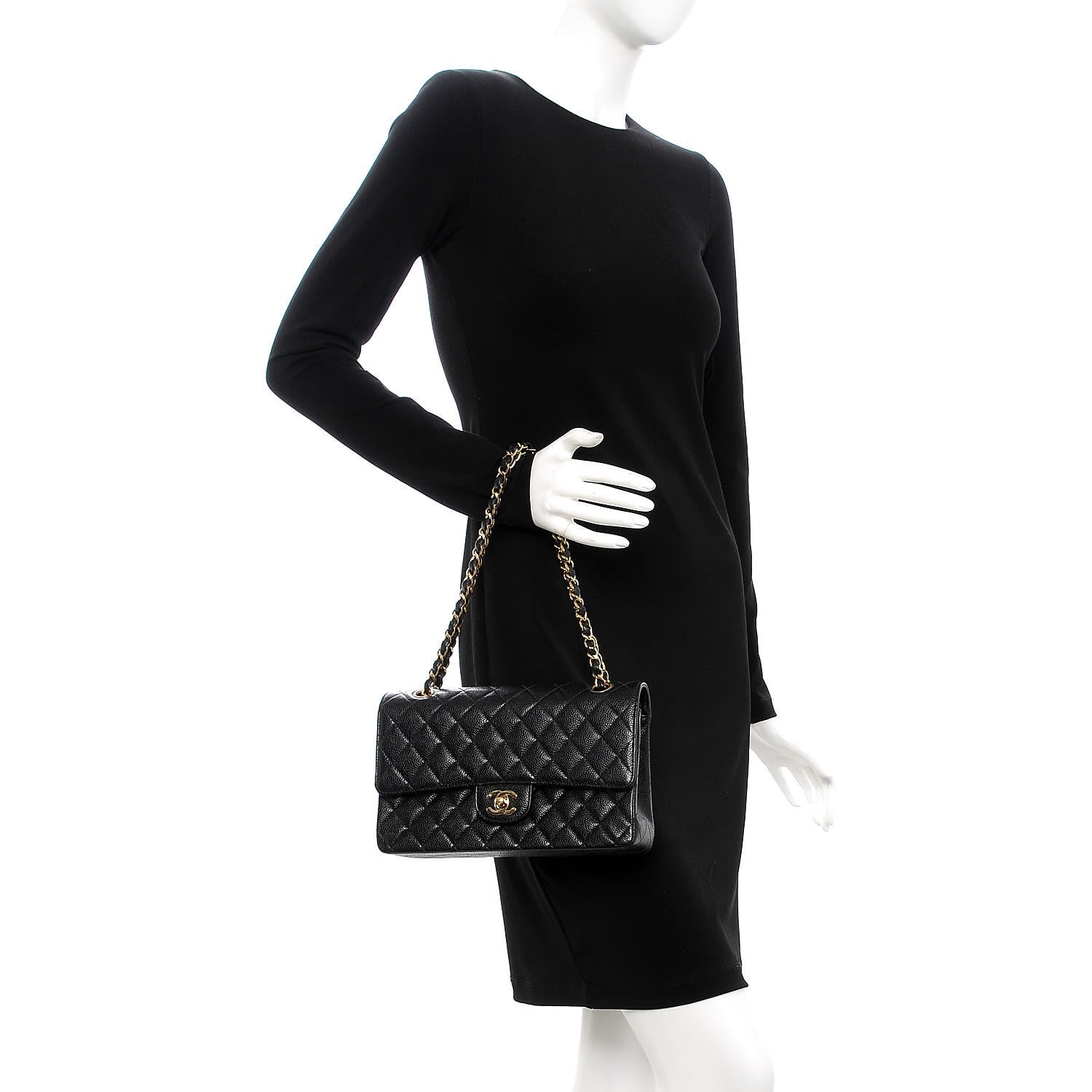 Chanel Caviar Quilted Medium Double Flap Black 3 of 10