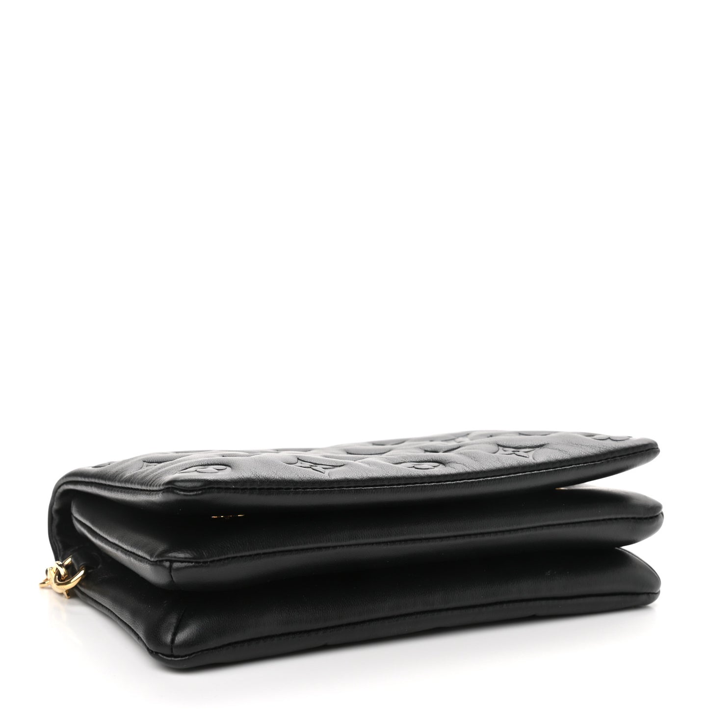 Lambskin Embossed Monogram Pochette Coussin Black