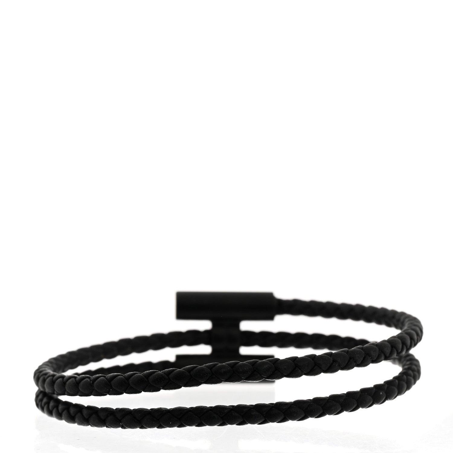 Hermes Swift Double Wrap Cord Tournis Tresse Bracelet T6 Black 3 of 4