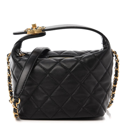 Chanel Lambskin Quilted Small Perfect Meeting Hobo Black 1 of 10