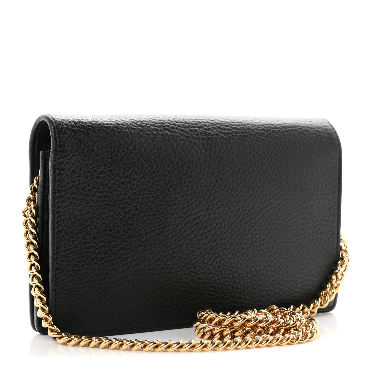 Gucci Calfskin Mini GG Marmont Chain Wallet Black 3 of 10