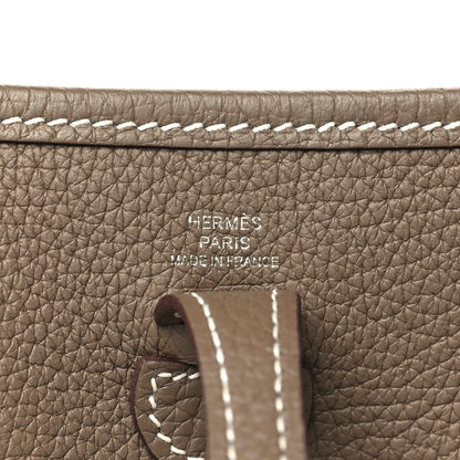 Hermes Taurillon Clemence Amazone Evelyne TPM Etoupe Bleu Indigo 6 of 10